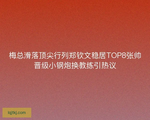 梅总滑落顶尖行列郑钦文稳居TOP8张帅晋级小钢炮换教练引热议 梅总滑落顶尖行列郑钦文稳居TOP8张帅晋级小钢炮换教练引热议