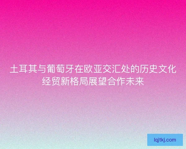 土耳其与葡萄牙在欧亚交汇处的历史文化经贸新格局展望合作未来